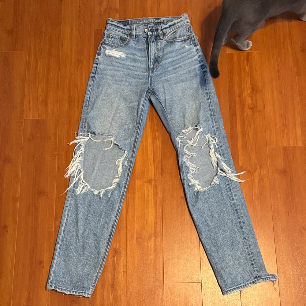 American Eagle Outfitters Light Blue Distressed Jeans